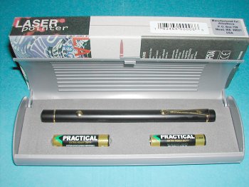 AtlasNova 635nm Red Laser Pointer - Black with Gold Trim