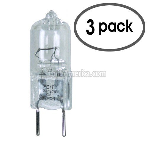 Feit Electric BPXN20/G8/3 Xenon 20-Watt, 120-Volt G8 Base, 3 Pack