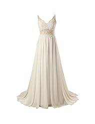 V-neck Chiffon Open-Back Applique Prom Dress 