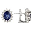 14K White Gold Sapphire and Diamond Earrings