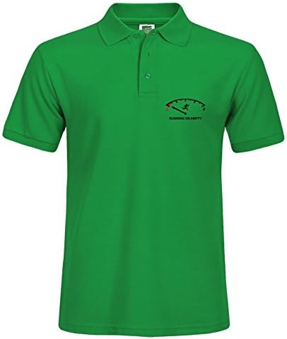 With Greencolor Men Polo Shirt For Sport Printed With Running On Empty Size Large