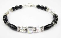 Crystal April Diamond Birthstone Bracelets in Onyx, Sterling Silver, and Swarovski Austrian Crystals