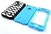 KINGCOOL(TM) 3in1 New Chevron Wave Design Armored Hybrid PC & Silicone Case Combo for Apple iPhone 5C(Sky Blue)