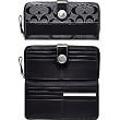 AUTHENTIC COACH SIGNATURE STRIPE ACCORDIAN ZIP WALLET 41631 (BW/Black)