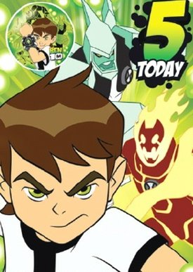 Ben 10 - Age 5 Birthday Card with Badge 5 x 9"