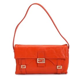 Fendi Orange Leather Shoulder Bag