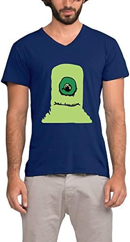 WERBN Men's One Eyed Monster Septiceye Sam Comic Panel V-neck T-shirt Navy XXL (4colors)