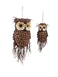 Club Pack of 12 Modern Lodge Pine Cone and Twig Owl Christmas Ornaments