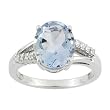 14K White Gold Aquamarine and Diamond Ring