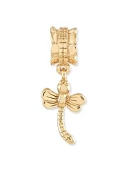 Sterling Silver Gold plated Reflections Dragonfly Dangle Bead