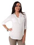 A Pea in the Pod Collection: Splendid Convertible Sleeve Patch Pocket Maternity Shirt