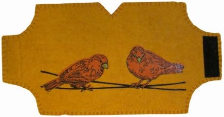 Fair Trade Felted Wool French Press Coffee Cozy- French Press Not Included - Birds (Goldenrod)