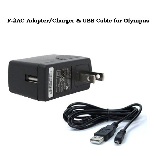 Camera Adapters ExcelShots F2AC AC Adapter + USB Cable For Olympus VG
