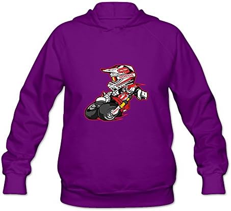 HAGB4K Women Motorcycle Hoodies S Purple Sweatshirt