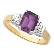 14K Two-Tone Gold Amethyst and Diamond Ring