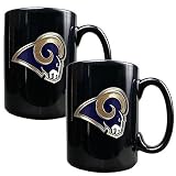2 Pc St. Louis Rams Coffee Mug Set - Black by Great Amreican Products