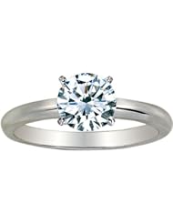 1/2 Carat Round Cut Diamond Solitaire Engagement Ring Platinum 4 Prong (G-H, VS2-SI1, 0.5 c.t.w) Very Good Cut