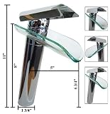 New Stylish Design Polished Chrome Waterfall Faucet Vessel Sink Bath Faucet