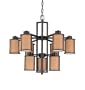 Nuvo Lighting 60/3829 Odeon 9-Light Two Tier Chandelier with Convertible Arms Up or Down and Parchment Glass, Aged Bronze