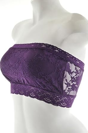 Anemone Purple Unpadded Lace Bandeau M/L