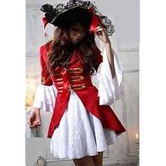 Sexy Kost�m PIRATIN ROT/WEISS Fasching Karneval Pirat