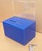 Blue Donation Box w/ Sign Holder and Lock