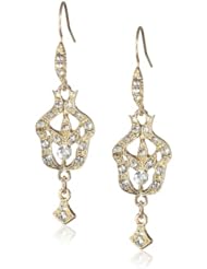 Downton Abbey "Gilded Age Boxed" Gold-Tone Belle Epoch Pave Fleur Crystal Accents Drop Earrings