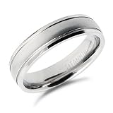 6mm Mens Titanium Wedding Band Rings Sizes 7.5 to 11.5