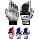 Easton VRS Pro Jr II Youth Batting Glove Pair (Gray/Red,  Youth-Small)