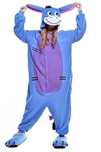 Newcosplay Polar Fleece Onesies Pajamas (M, Donkey)