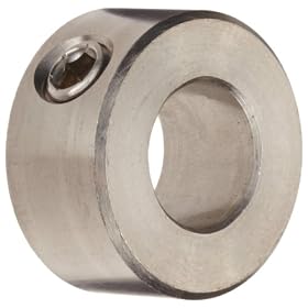 Climax Metal CRC-043-S Shaft Collar, Stainless Steel Grade 316, One Piece, Set Screw Style, 7/16" ID, 7/8"OD, 7/16 " Wide, With 1/4-20 x 1/4 Set Screw