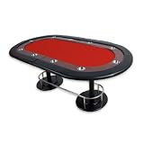 Großer Pokertisch Vegas SE für 10 Spieler rot