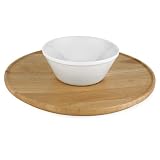 Dansk Puri.T Wooden Crudites w/ Ceramic Bowl