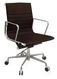 EAMES MANAGEMENT DARK BROWN LEATHER OFFICE CHAIR