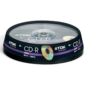 TDK CD-RXG80CB10 CD-R Audio 700MB 40x 10 pack Cakebox