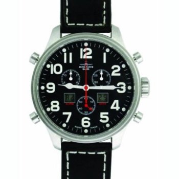 Zeno Pilot Oversized Tri-Compax Horizontal Alarm Ref. 8576TH A-SV, Zeno-Watch Basel Watches, Mens Watches,Mens Zeno-Watch Basel Watches