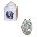 Mastiff Neapolitan Memorial Urn by Porcelain by Rosalinde (8in)
