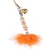 Hand Crafted Cellular Phone Charm - Fluff Ball - Orange