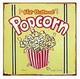 Retro Popcorn Rusted Tin Sign