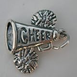 Cheer Megaphone with Pom Poms charm
