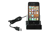 CrazyOnDigital Accessories Black Digital Cradle Dock Charger and Sync Holder for New Apple iPhone 4 4G HD 16GB 32GB Wireless Cell Phone