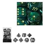 Eigenschaften Chessex 27415 / Chessex 27415 - Würfelset Scarab jade/gold, 7 verschiedene Würfel