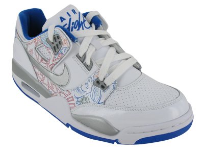 Nike Kids NIKE AIR FLIGHT CONDOR BASKETBALL SHOES 6.5 (WHT/MET SLVR/VAR RED/PN GRN)