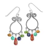 .925 Silver & Multi-Stone Chandelier Earrings