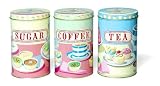 TEA & CAKES TEA, COFFEE & SUGAR TINS