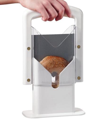 Bagel Guillotine Slicer - Stainless Steel Blade with Shield