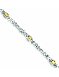 2.1 Carat 14K White Gold 2.00CI Citrine Bracelet 7.25 Inches