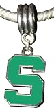 Michigan State University MSU Charm Fits Most Large Hole Bead Bracelets