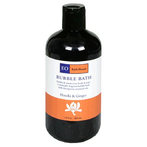 EO Bubble Bath, Hinoki & Ginger, 12-Ounce Bottles (Pack of 3) by EO