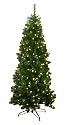 Good Tidings Brighton Slim Spruce Artificial Prelit Christmas Tree 6-1/2 Feet Tall with Clear Mini Lights